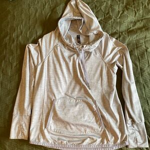 Lightweight grey athletic running drawstring hoodie M